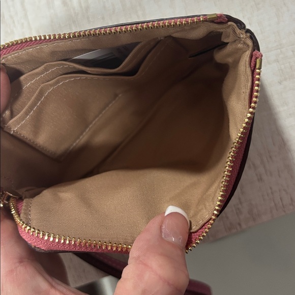 Coach Pink and Tan Heart Print Tote Bag Set - Picture 7 of 11